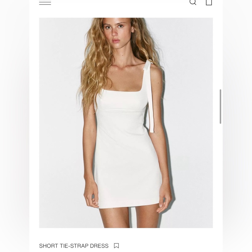 Zara White One-Shoulder Dress